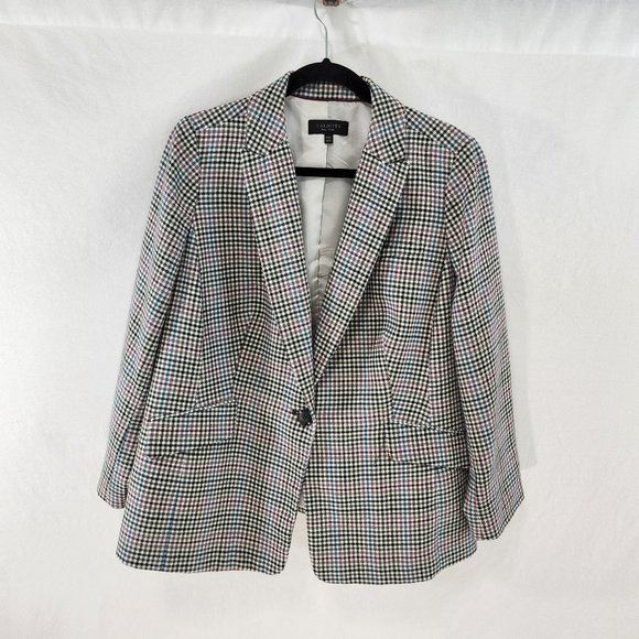 Talbots Jackets & Blazers - TALBOTS Plus Petite14WP Blazer White with Plaid Multicolor Brown Exc. Condi.